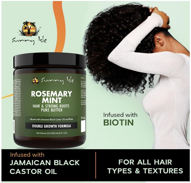 Sunny Isle Rosemary Mint Hair and Strong Roots Butter 4oz