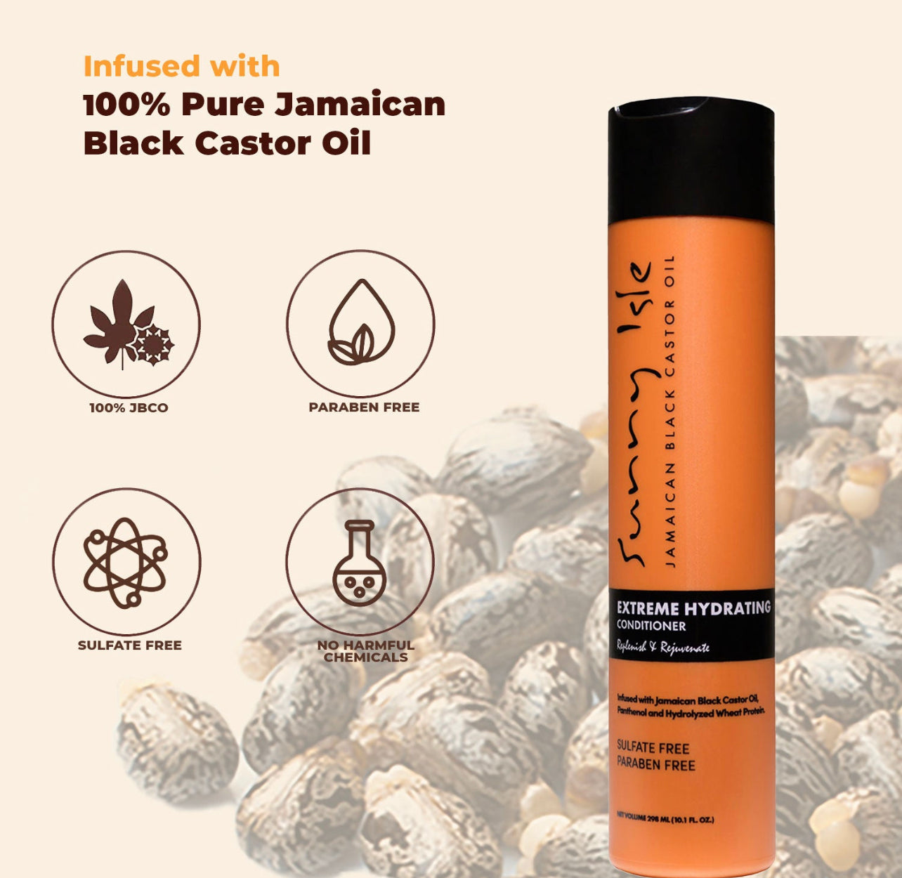 Sunny Isle EXTRA DARK Jamaican Black Castor Oil Shampoo and Conditioner Set