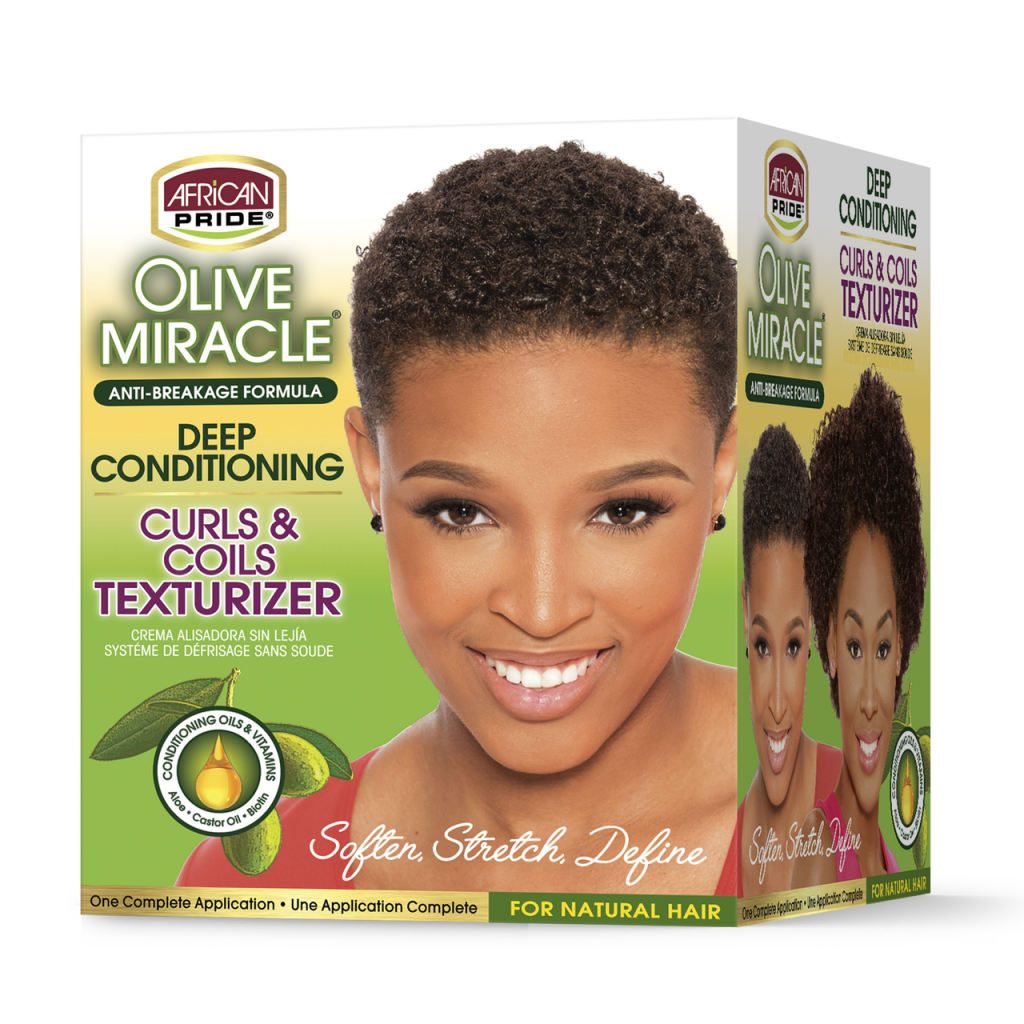 African Pride Olive Miracle Curls & Coils Texturizer Kit