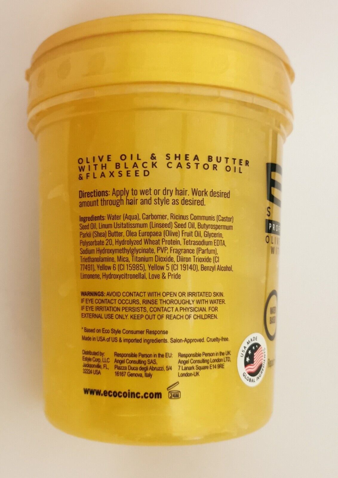 ECO GOLD GEL Olive Oil & Shea Butter & Black Castor Oil & Flaxseed 32oz/946ml