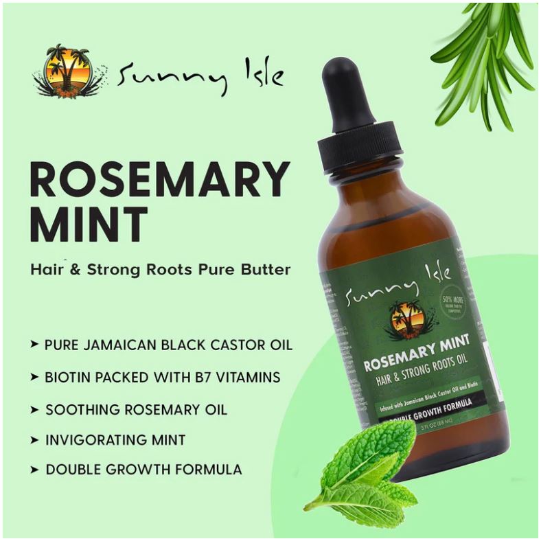 Sunny Isle Rosemary Mint Hair and Strong Roots Oil 3oz
