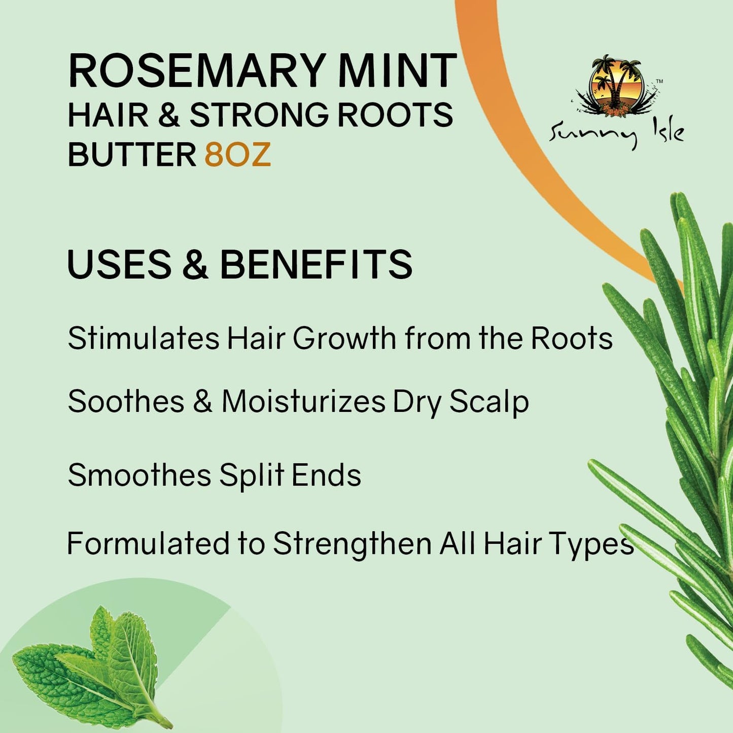 Sunny Isle Rosemary Mint Hair and Strong Roots Butter 8oz