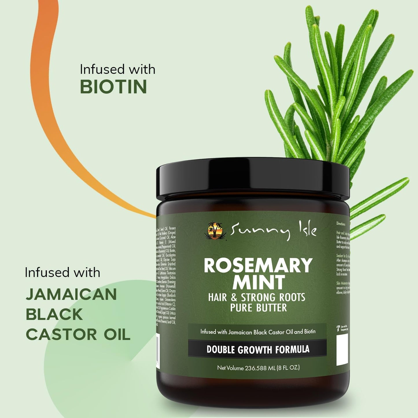 Sunny Isle Rosemary Mint Hair and Strong Roots Butter 4oz
