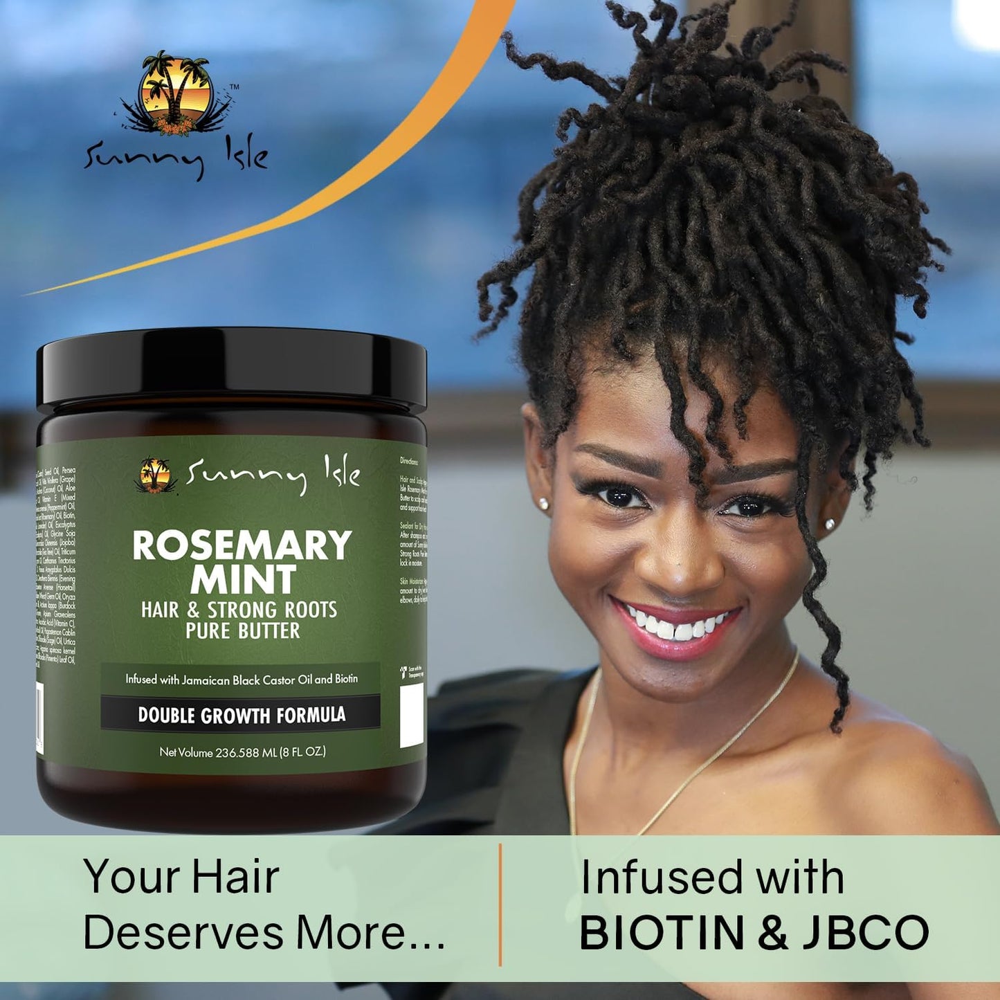 Sunny Isle Rosemary Mint Hair and Strong Roots Butter 4oz