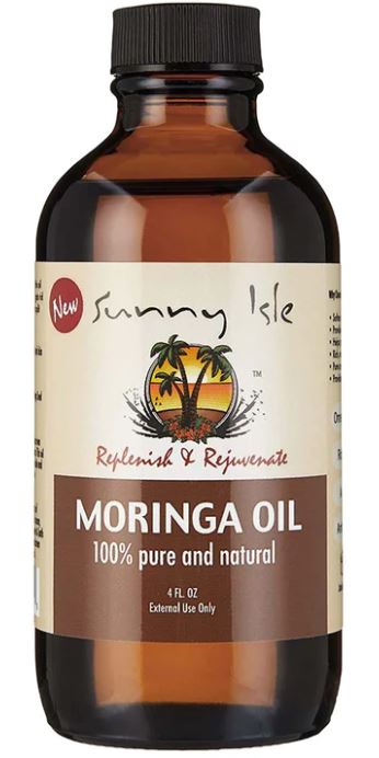 Sunny Isle 100% Pure and Natural MORINGA Oil 4oz (for Hair and Skin)