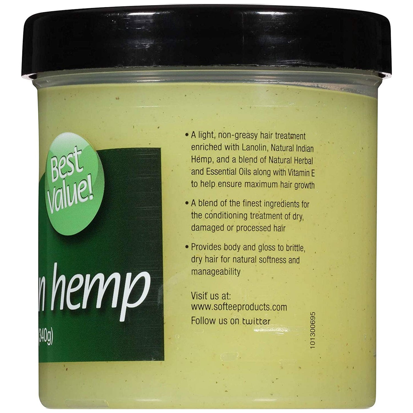 Softee Indian Hemp Hair & Scalp Treatment 12oz - Light and Natural